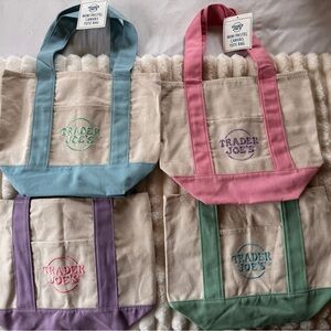 Trader Joe's Mini Pastel Tote Bags